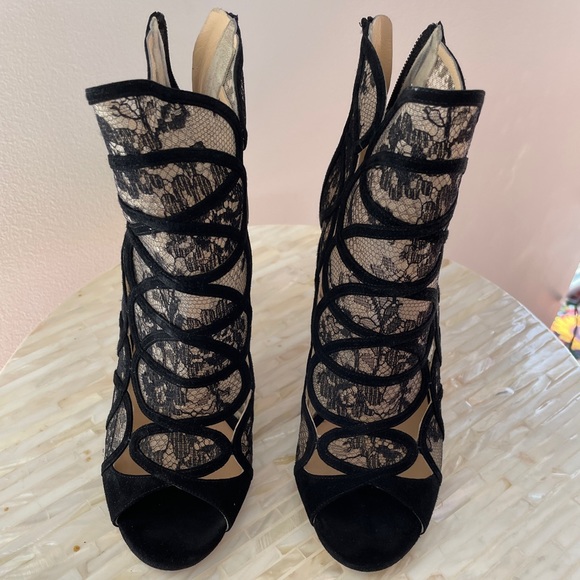 Jimmy Choo black lace detail bootie - Picture 3 of 6